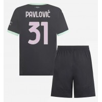 AC Milan Strahinja Pavlovic #31 3rd trikot Kinder 2024-25 Kurzarm (+ Kurze Hosen)